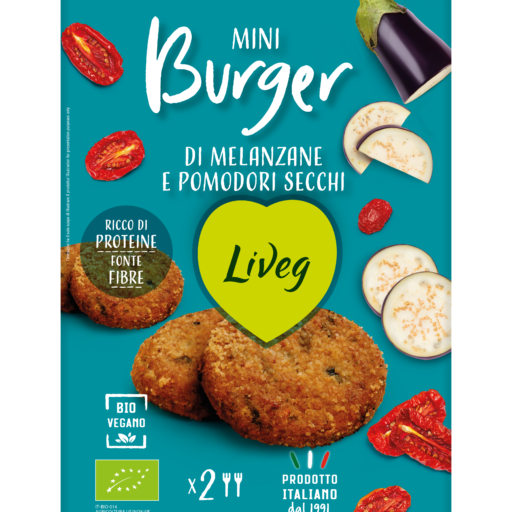 Aubergine and dried tomato mini burger