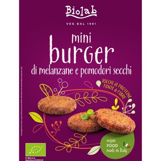 Mini burger di melanzane e pomodori secchi